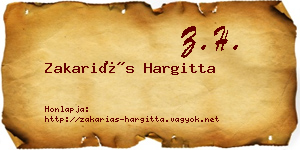 Zakariás Hargitta névjegykártya